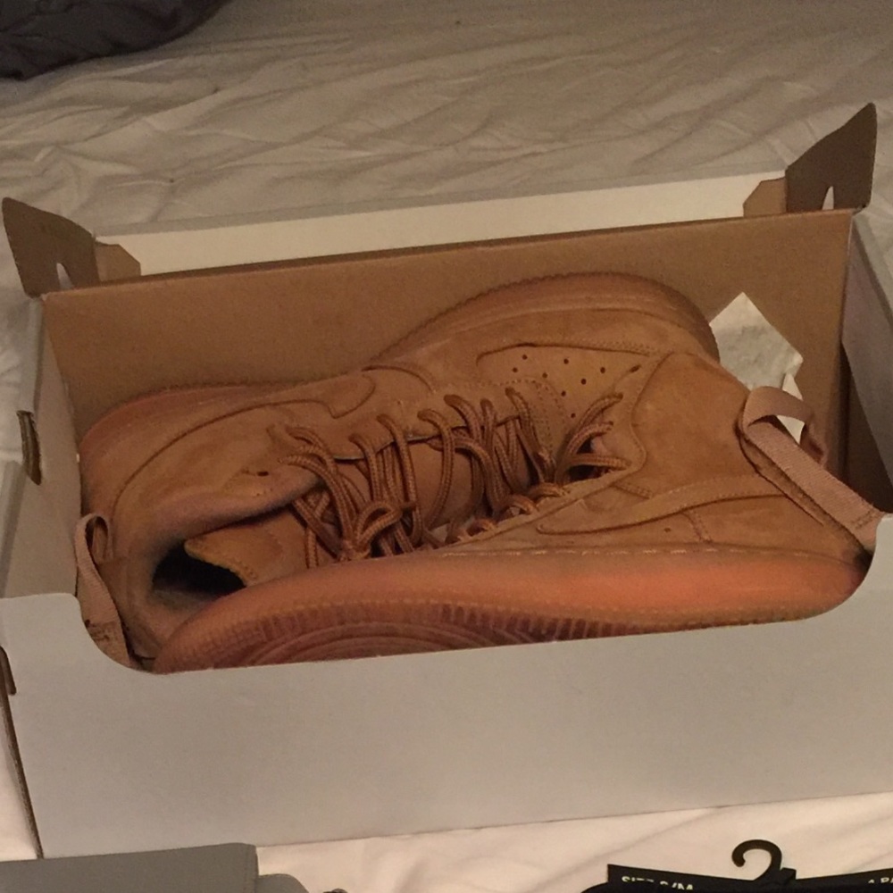 Wheat Air Force ones 9 women 7 boys grade school